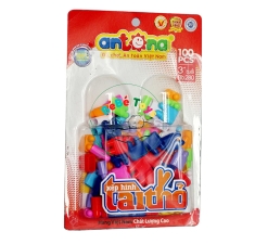 Đồ Chơi Xếp Hình Tai Thỏ- 100 Chi Tiết Dạng Vỉ
