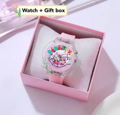 Đồng Hồ Đeo Tay Dây Silicon Hình Hello Kitty Xinh Xắn Dành Cho Bé