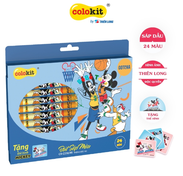 Bút sáp 24 màu Colokit Disney Mickey CR-C030/MI