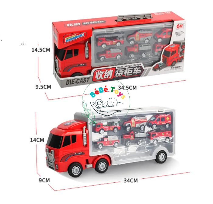 HỘP XE CỨU HOẢ CHỞ  6 XE KIM LOẠI 008-21