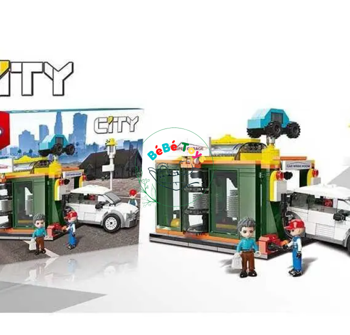 Đồ chơi lắp ráp lego tiệm rửa xe ô tô XB-58006 (344 mảnh ghép)