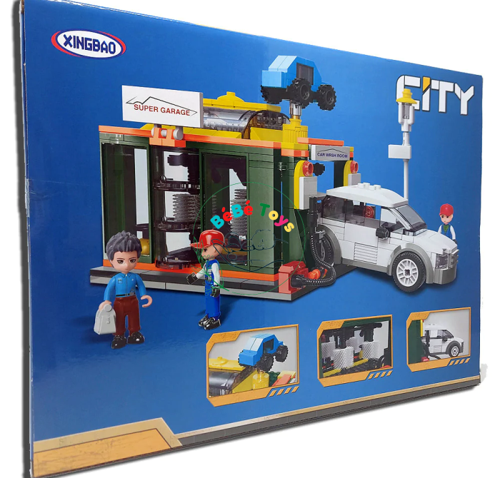 Đồ chơi lắp ráp lego tiệm rửa xe ô tô XB-58006 (344 mảnh ghép)