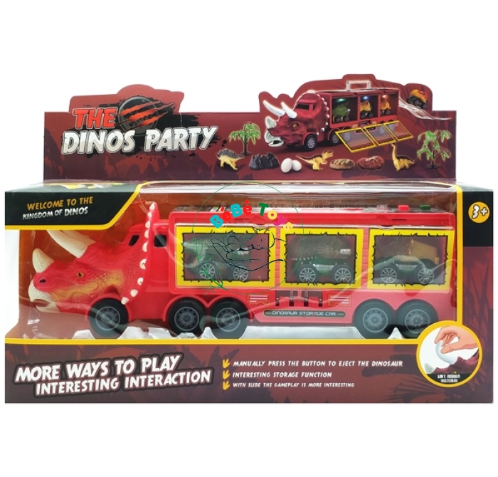 Đồ Chơi Biệt Đội Xe Giải Cứu Khủng Long The Dinos Party 1322A - Màu Đỏ