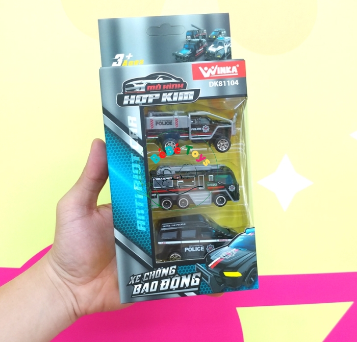 Bộ 3 Đồ Chơi Mô Hình Hợp Kim Xe Chống Bạo Động - Winka 81104 (Mẫu SP Bên Trong Là Ngẫu Nhiên)