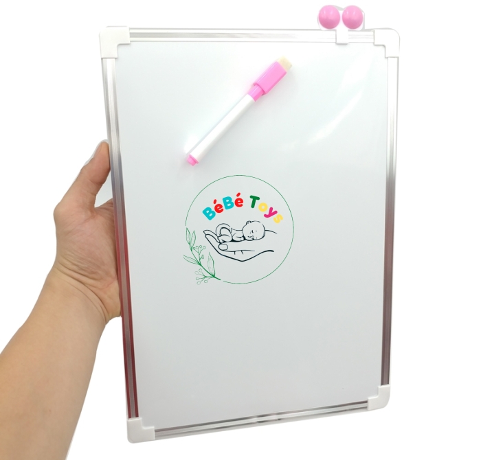 Bảng Trắng Khung Nhôm Size L - Không Đường Kẻ + Bút Lông Bảng + Nam Châm Hít - MegaPad YLS2535
