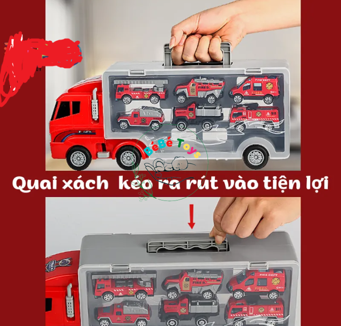 HỘP XE CỨU HOẢ CHỞ  6 XE KIM LOẠI 008-21