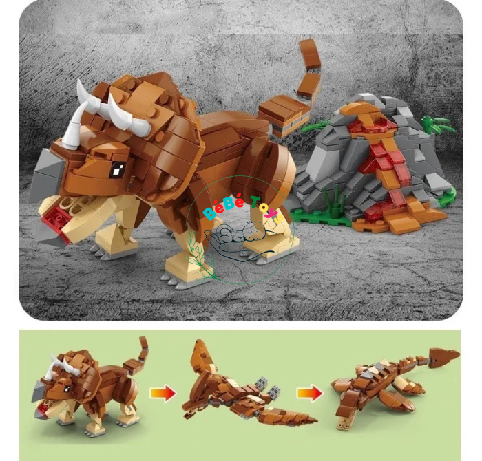 Bộ Lắp Ghép Lego Mô Hình Khủng Long 3 Sừng 3in 1 -  20023