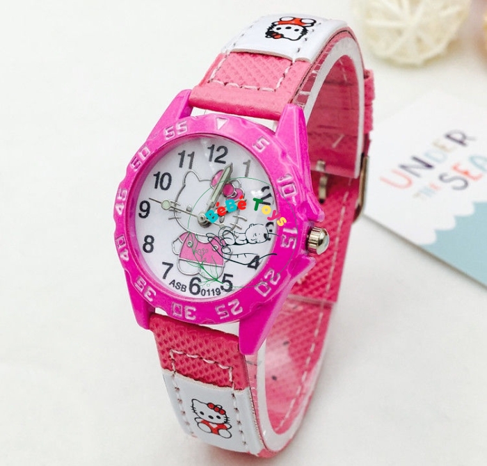 Đồng Hồ Trẻ Em Hello Kitty Dây Vải Dành Cho Bé Gái