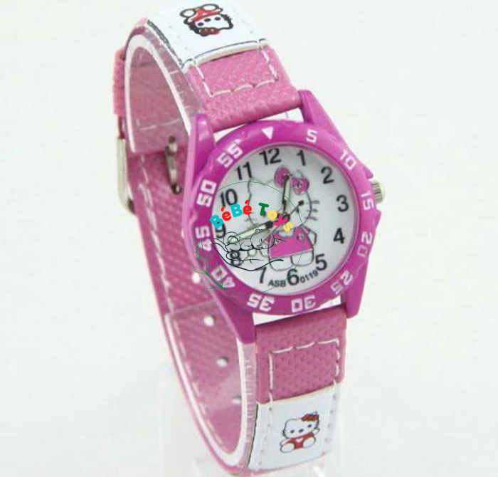 Đồng Hồ Trẻ Em Hello Kitty Dây Vải Dành Cho Bé Gái