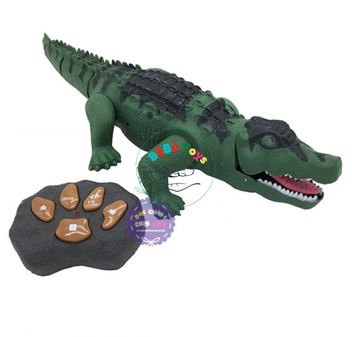 Hộp đồ chơi cá sấu điều khiển từ xa dùng pin có đèn nhạc