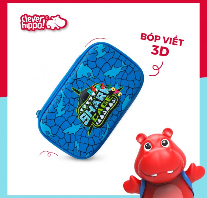 Bóp viết 3D - Shark Cage Xanh
