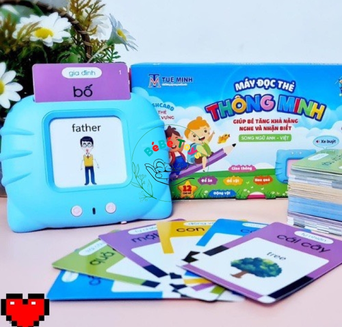 Máy đọc tiếng anh, đọc thẻ flashcard 224 từ vựng tiếng anh cơ bản giúp bé học tiếng anh 